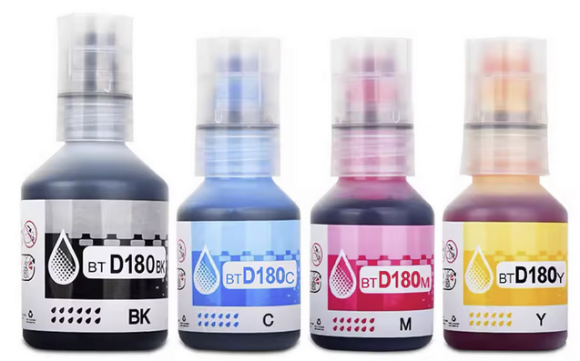 Brother Compatible BTD180 Full Set of 4 Ink Bottles (Black/Cyan/Magenta/Yellow)